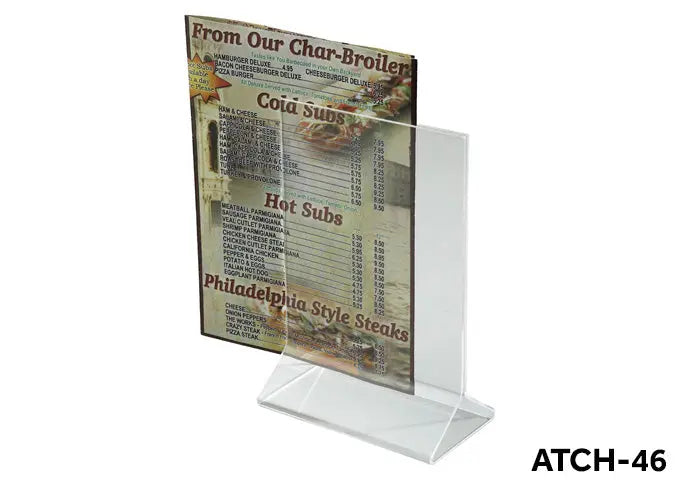 Winco ATCH-46 Table Card Holder - Acrylic 4" X 6" Winco