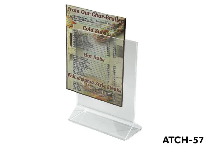 Winco ATCH-57 Table Card Holder - Acrylic 5" X 7" Winco