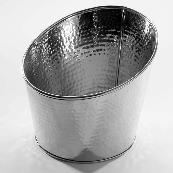 American Metalcraft HMSR8 Stainless Steel Angled Hammered Beverage Tub 9.5" x 8" American Metalcraft