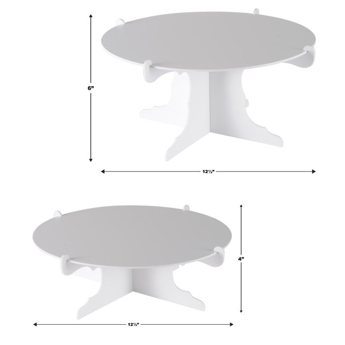 Beistle 53815-W Two White Cake Stands 12.5"