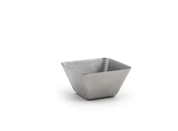 FOH DSD069ANS23 5 oz Square Stainless Steel Antique Ramekin Front of the House