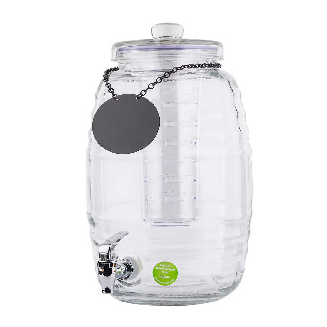 Tablecraft BDG1000 2.5 Gallon  Beehive Dispenser with Ice Core Infuser and Chalkboard Necklace Beverage
