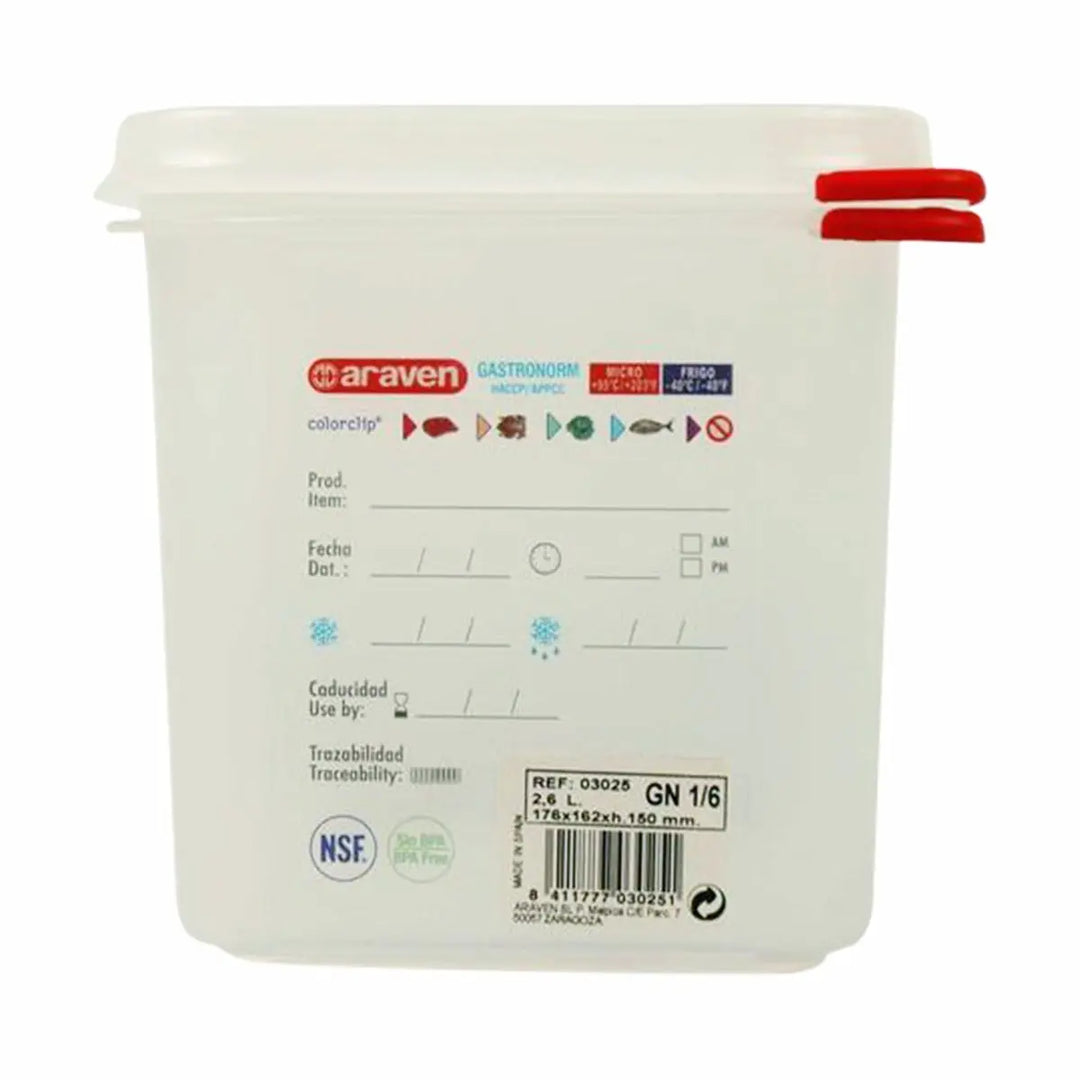 Araven 03025 2.7 Quart Square Translucent Airtight Container