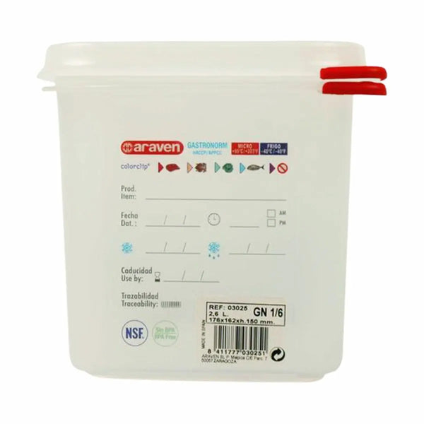 Araven 03025 2.7 Quart Square Translucent Airtight Container