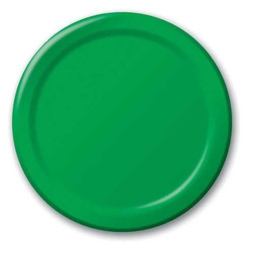 7" Round Emerald Green Paper Plates