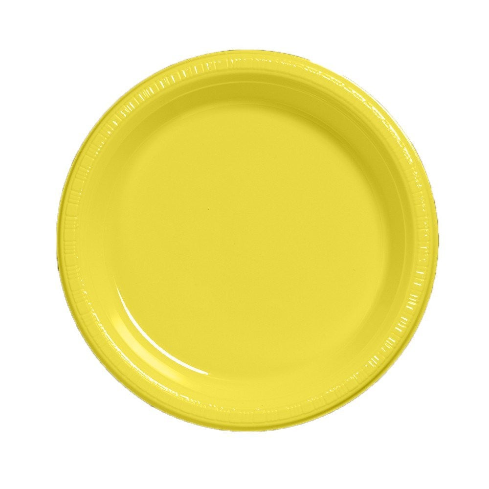 7" Round Mimosa Plastic Plates