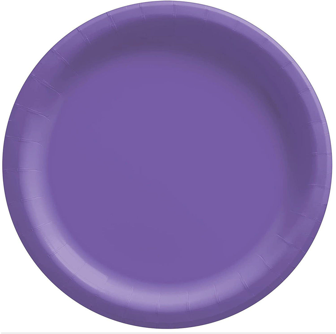 7" Round Purple Paper Plates