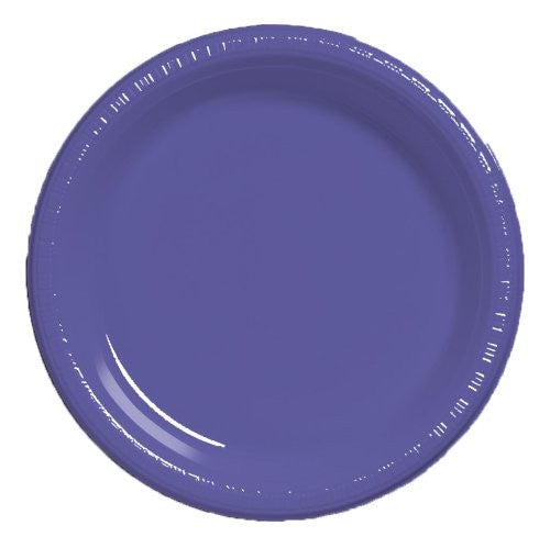 7" Round Purple Plastic Plates