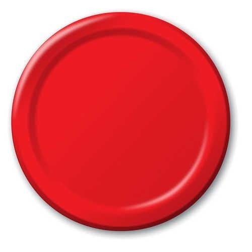 7" Round Red Paper Plates