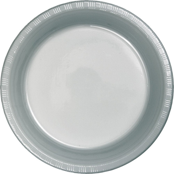 Creative Converting 7" Round Silver Plastic Plates Creative Converting