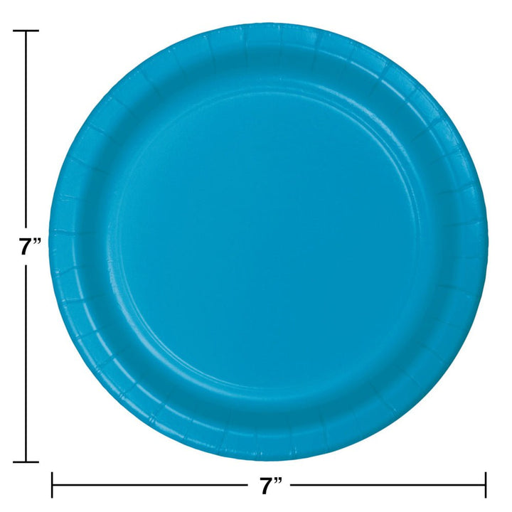 7" Round Turquoise Paper Plates
