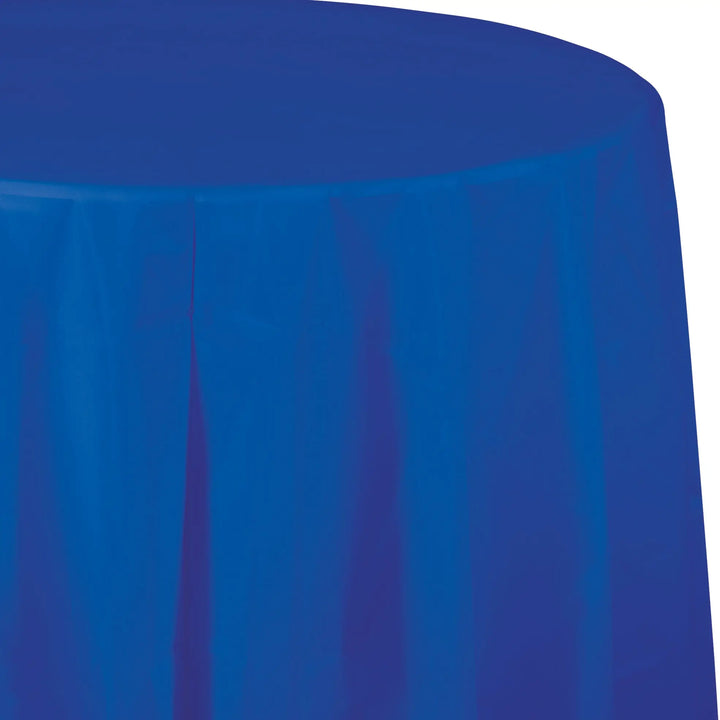 Creative Converting Round Cobalt Blue 82" Plastic Table Covers Creative Converting