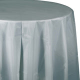 Creative Converting Round Silver 82" Plastic Table Covers