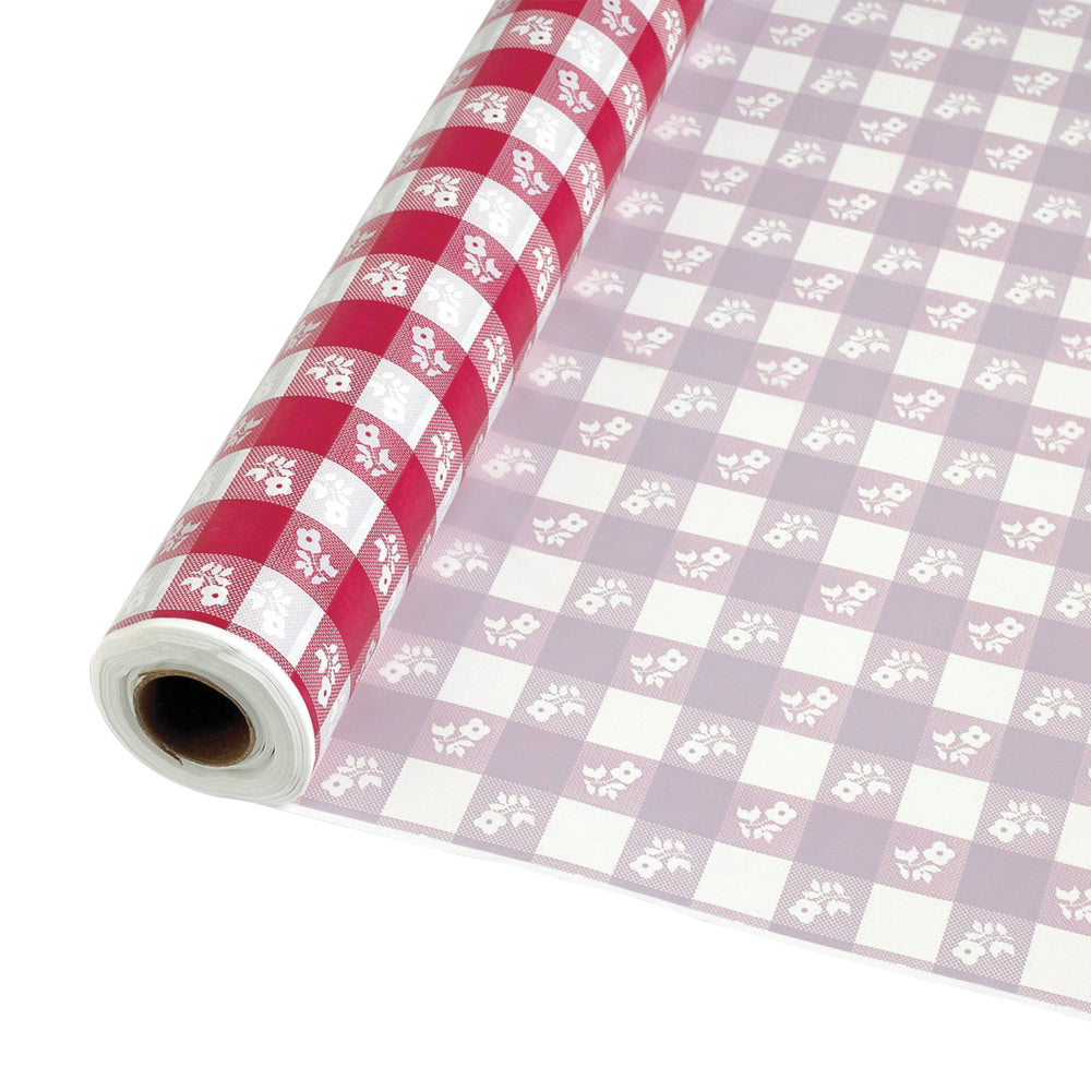 Red Gingham 40 X 150 Roll Tablecover Tablemate