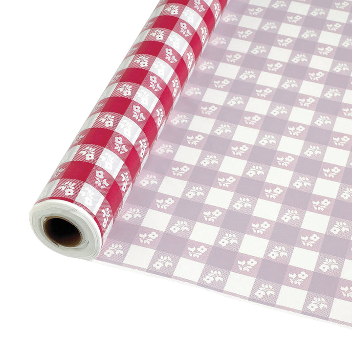 Red Gingham 40 X 150 Roll Tablecover Tablemate
