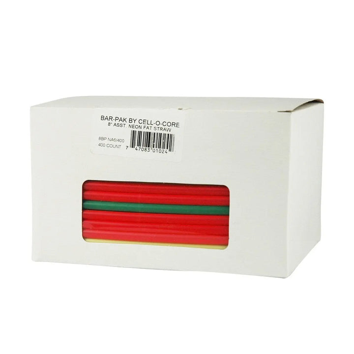 Cell-O-Core 8" Assorted Neon Fat Straws Cell-O-Core