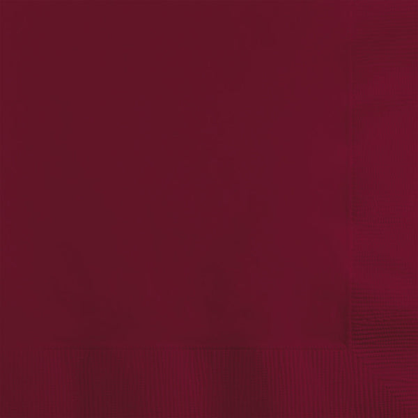 Creative Converting 10" X 10" Burgundy Beverage Napkins