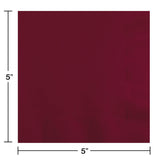 Creative Converting 10" X 10" Burgundy Beverage Napkins