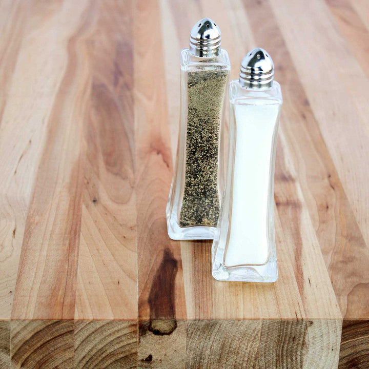 Tablecraft 81 2 Oz Metro Glass Salt & Pepper Shaker with Chrome Plated Tops Tablecraft