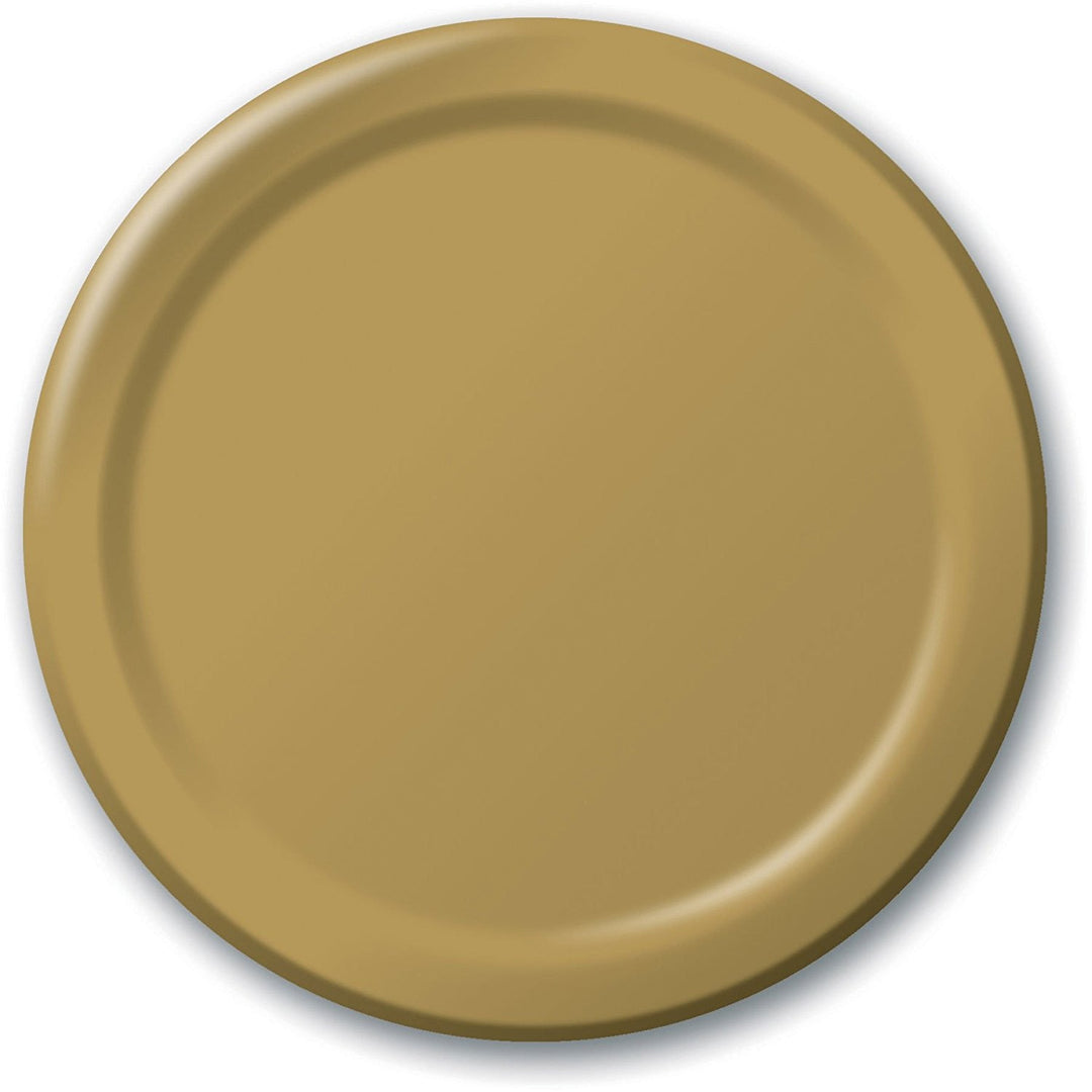 9" Round Gold Paper Plates