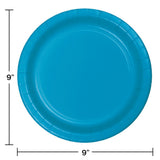 Creative Converting 9" Round Turquoise Paper Plates