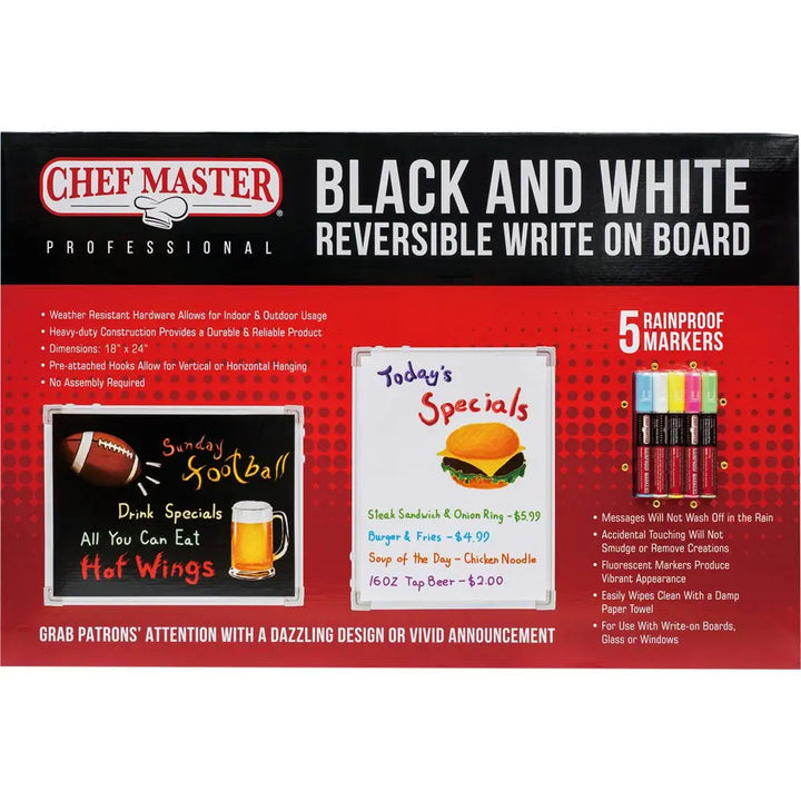 Chef Master 90030 Small Write On Board With Markers Chef-Master