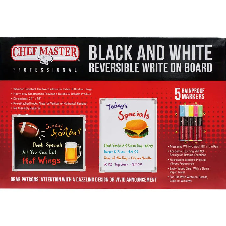 Chef Master 90031 Large Write On Board With Markers Chef-Master