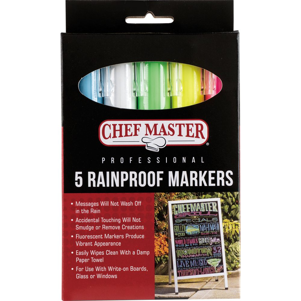 Chef Master 90032 Pack of 5 Rainproof Markers