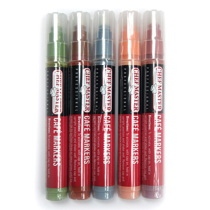 Chef Master 90245 Pack of 5 Cafe Markers Chef-Master