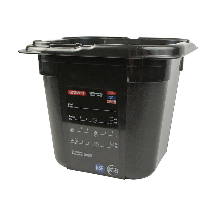 Araven 47798 1/6 Size Black  6" Deep Food Pan Araven