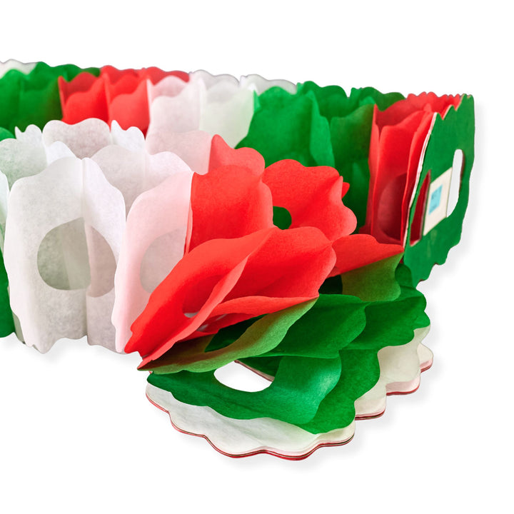 Beistle 12' Red, White and Green Paper Garland