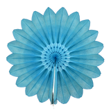 27" Neon Blue Tissue Paper Fan
