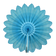 27" Neon Blue Tissue Paper Fan