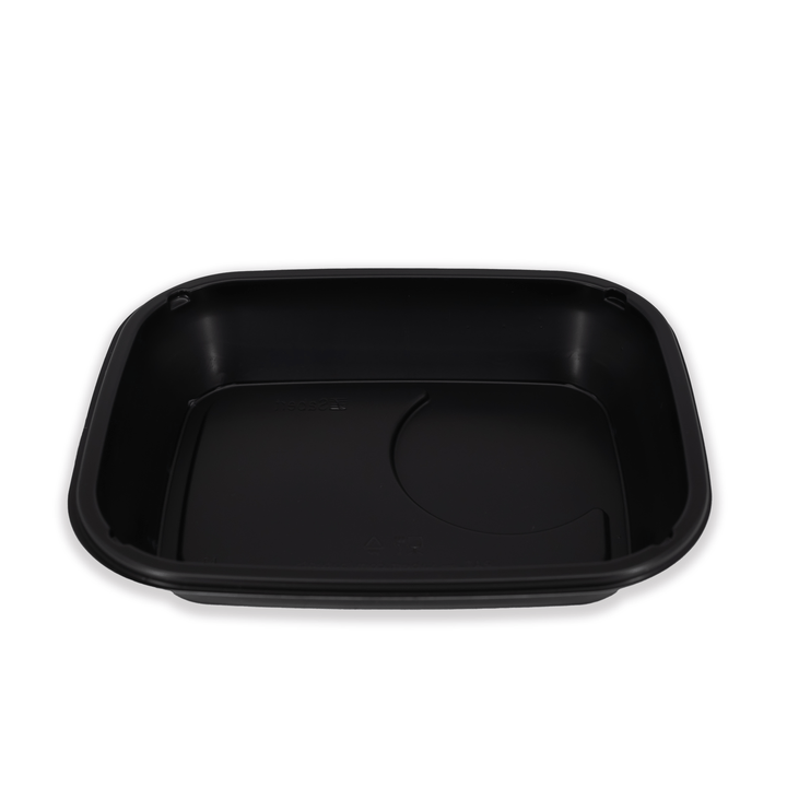 Sabert 123 6" x 8" Black Rectangle Microwavable Bowl Sabert