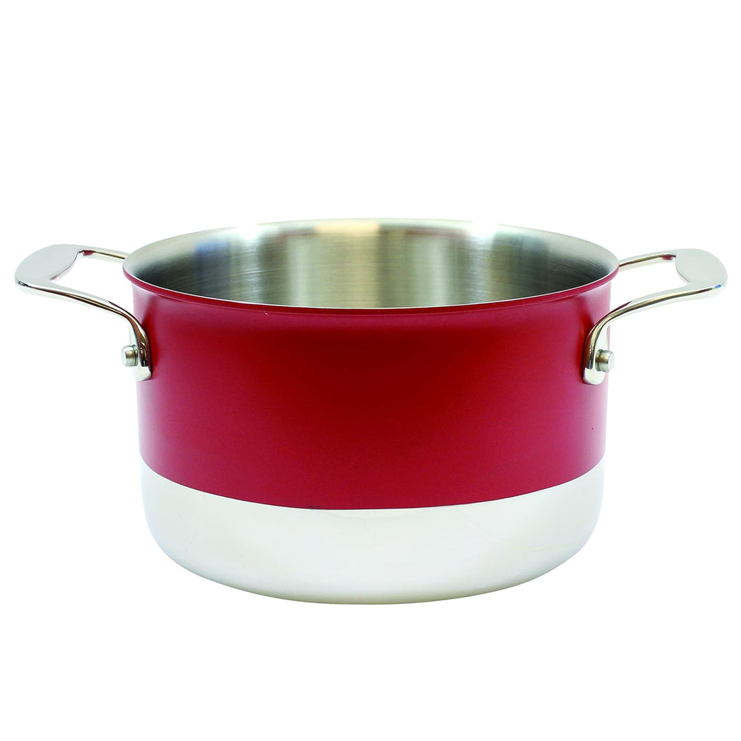 Tablecraft 3 qt Tri-Ply Red Sauce Pan Tablecraft