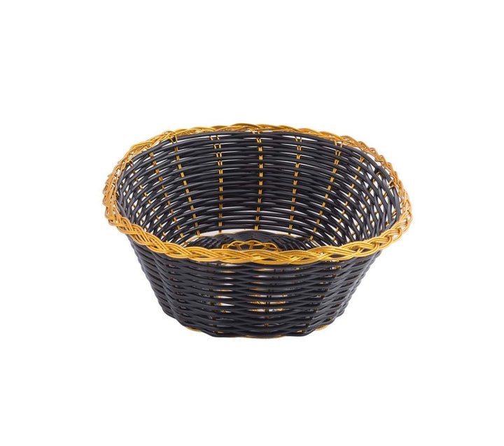 Tablecraft 975B 9" Oval Black Gold Basket