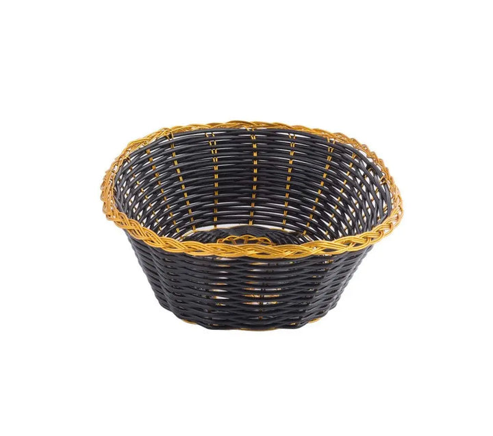 Tablecraft 975B 9" Oval Black Gold Basket Tablecraft