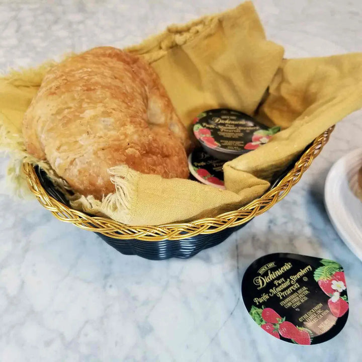 Tablecraft 975B 9" Oval Black Gold Basket Tablecraft
