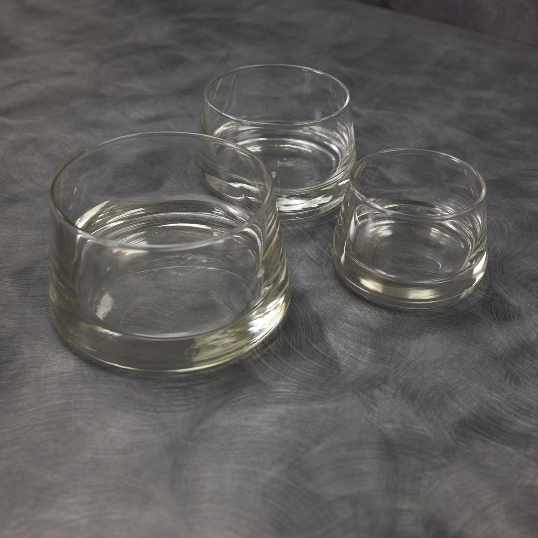 Durobor 797/80 Vertigo 3 Piece Pyramid Glass Bowl Stacking Set