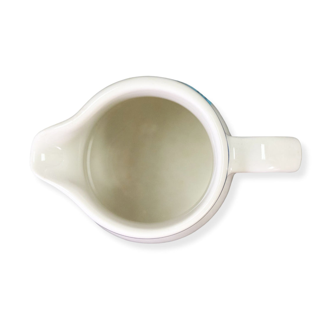 Dudson 3QKM625U White 9 oz Jug Creamer with Blue Line