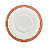 Dudson 2QDT101G White 6.5" Saucer with Terracotta and Green Band Wrap