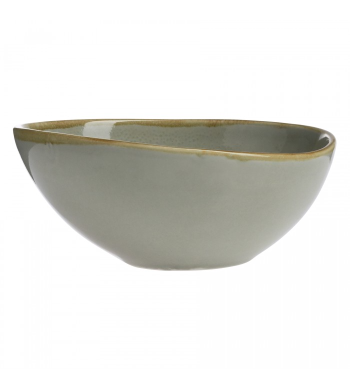 Cardinal FJ051 Terrastone 70 oz 10.5" Sage Green Oval Bowl Cardinal