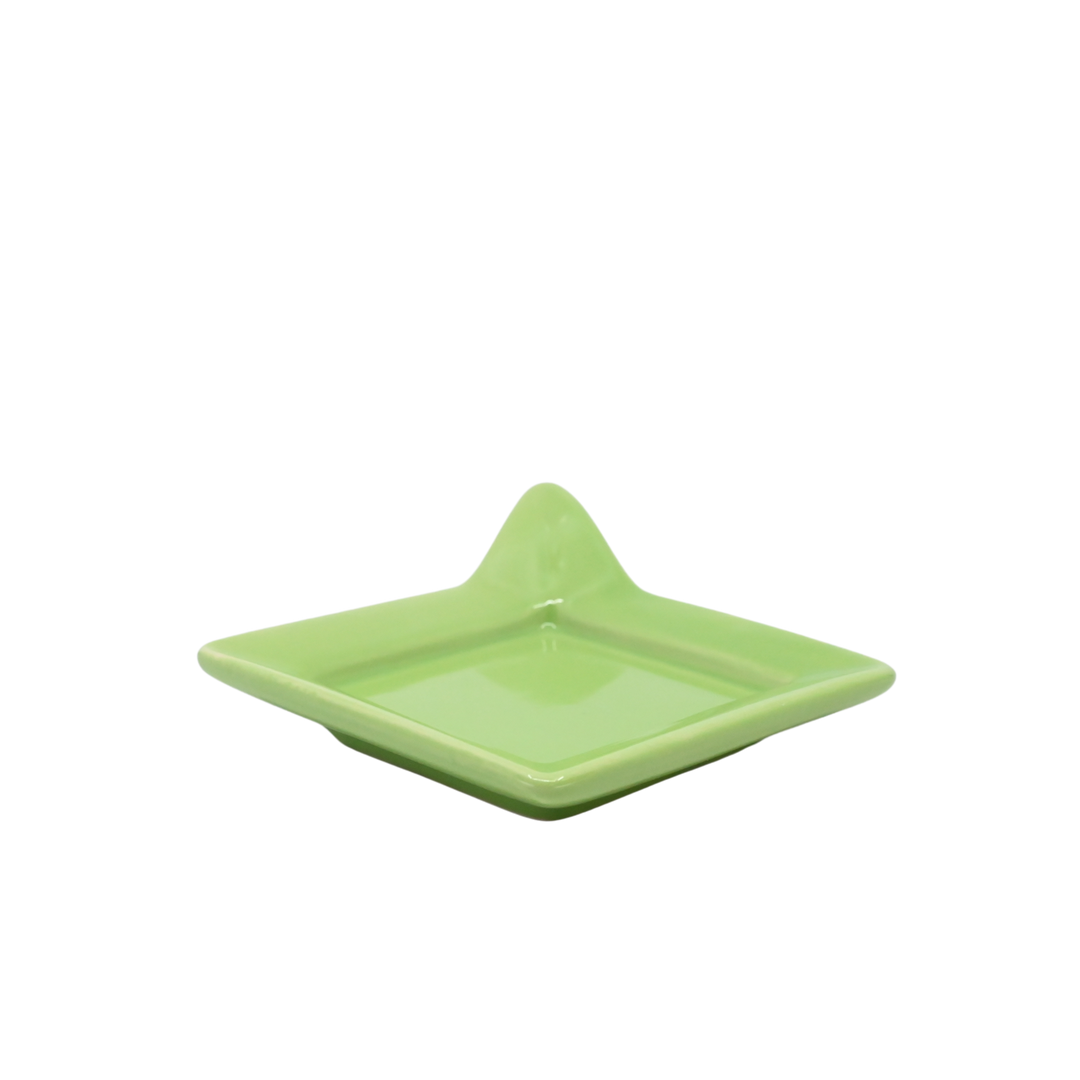 Diversified Ceramics DC892 Kiwi Green Handled Square Plate 4-7/8"