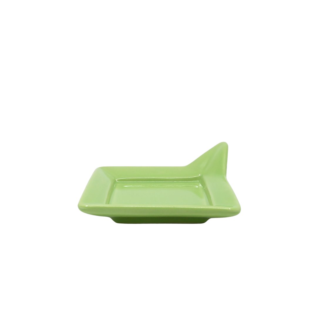 Diversified Ceramics DC892 Kiwi Green Handled Square Plate 4-7/8"