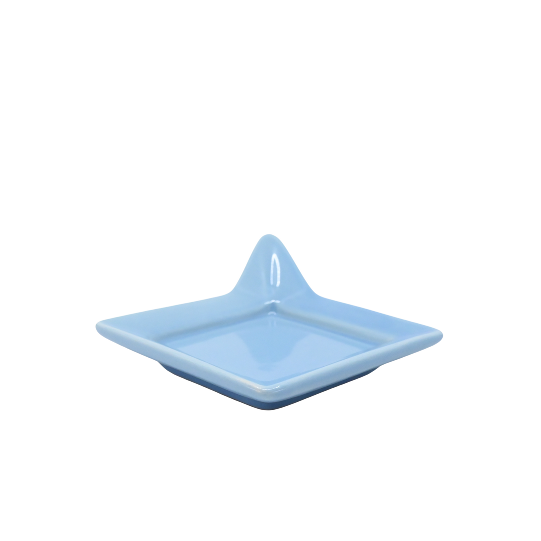 Diversified Ceramics DC892 Powder Blue Handled Square Plate 4-7/8"