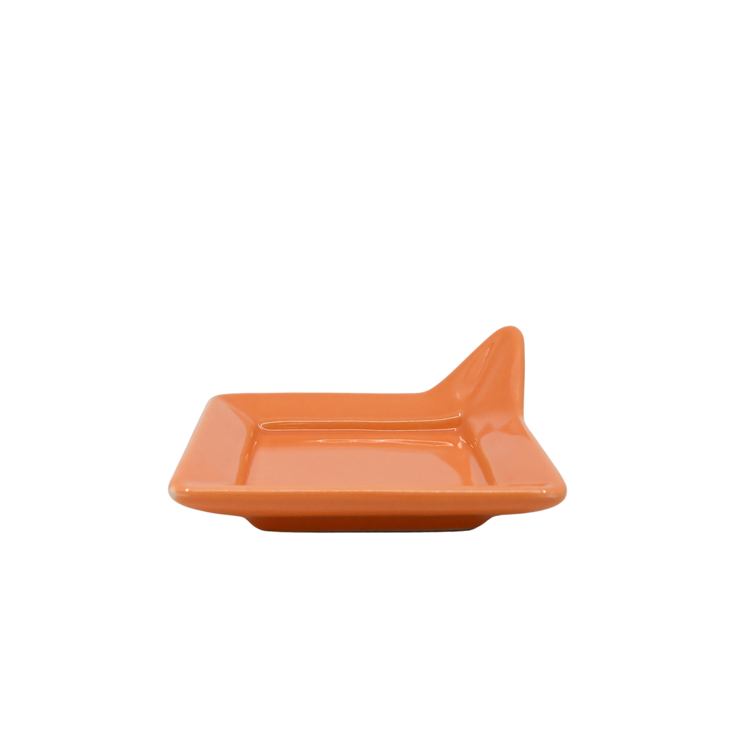 Diversified Ceramics DC892 Pumpkin Handled Square Plate 4-7/8"