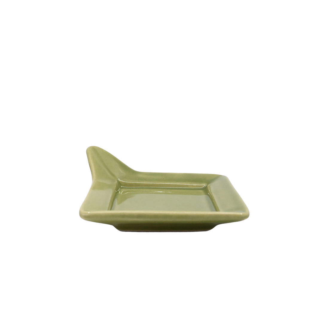 Diversified Ceramics DC892 Apple Green Handled Square Plate 4-7/8"