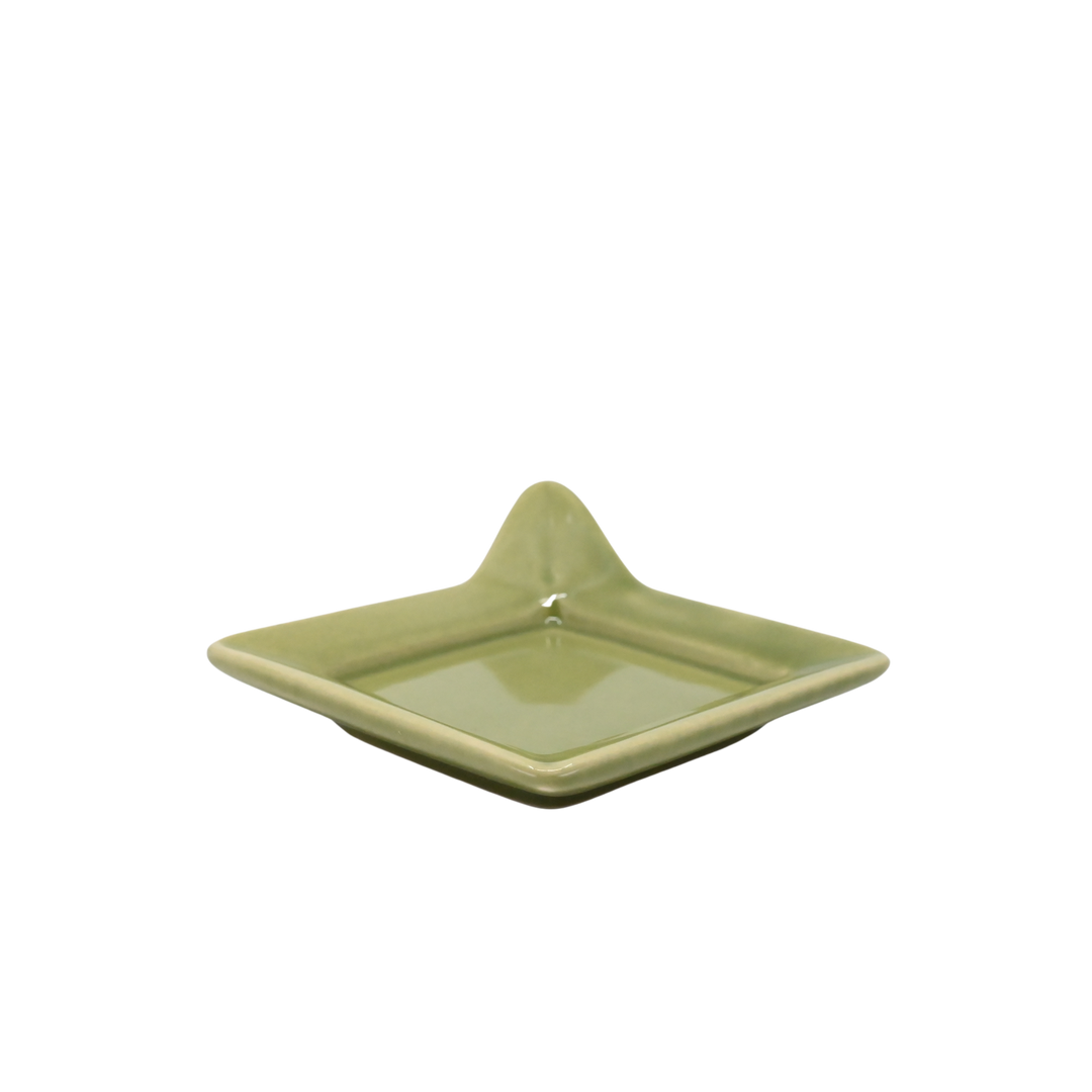 Diversified Ceramics DC892 Apple Green Handled Square Plate 4-7/8"