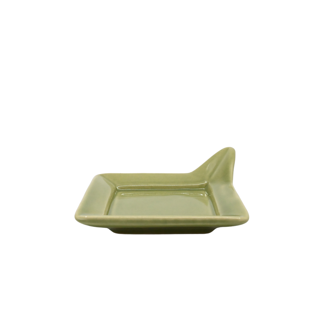 Diversified Ceramics DC892 Apple Green Handled Square Plate 4-7/8"