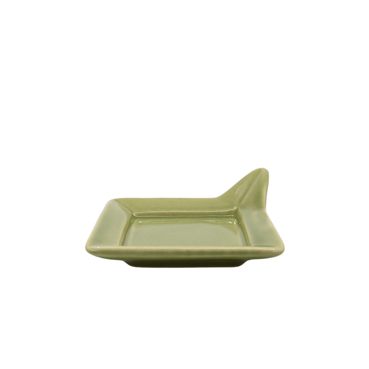Diversified Ceramics DC892 Apple Green Handled Square Plate 4-7/8"